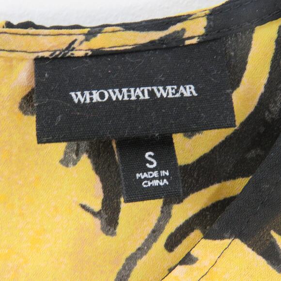 Who What Wear Blue & Yellow Sleeveless Floral Blouse Small - Picture 4 of 6